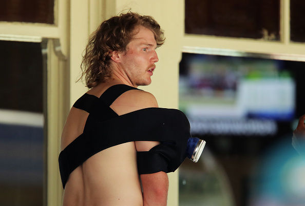 Will Pucovski with a sling on his injured shoulder | Getty