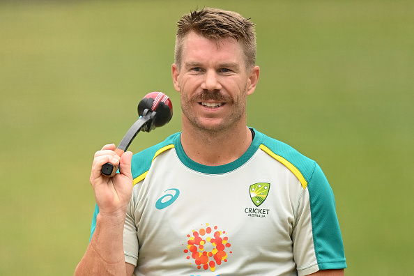 David Warner during a practice session | Getty