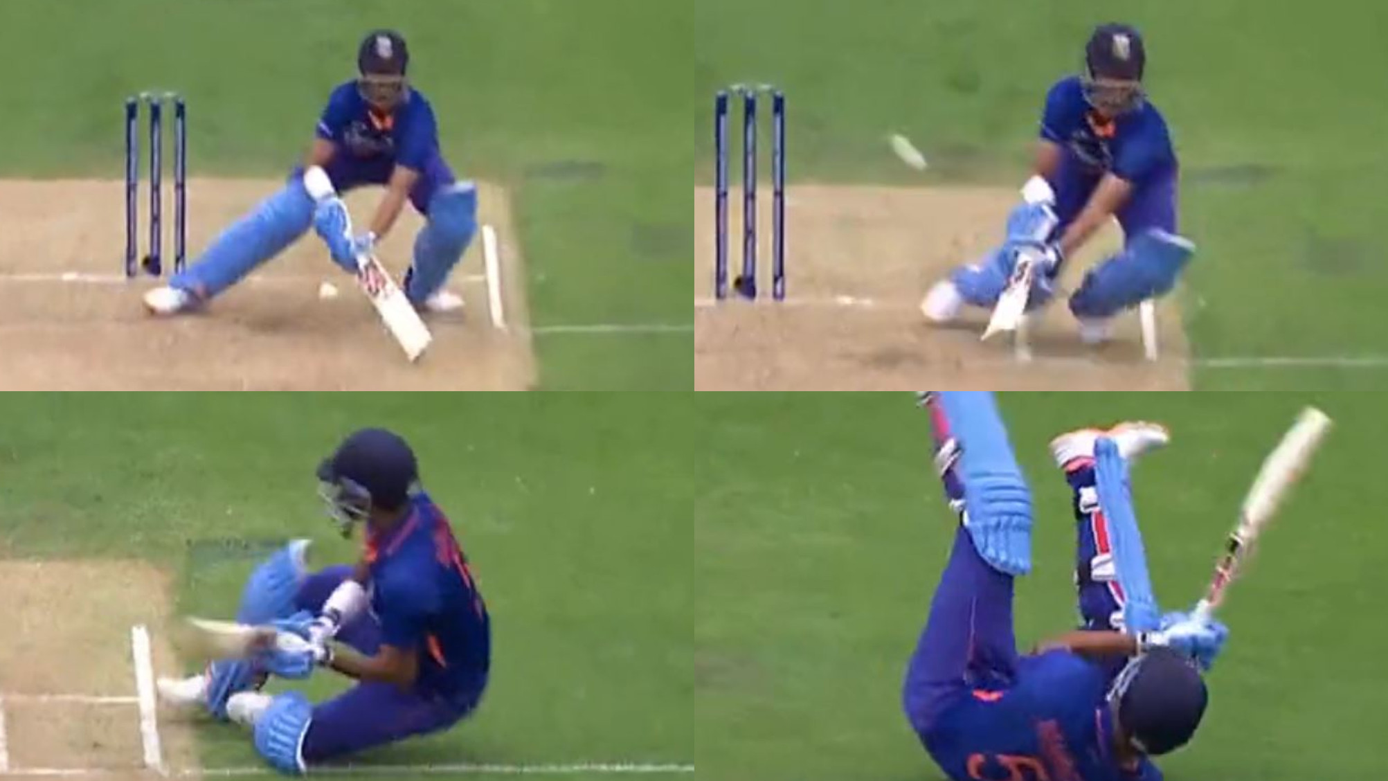 NZ v IND 2022: WATCH- Washington Sundar moves way outside off-stump; falls while playing an amazing shot in 1st ODI