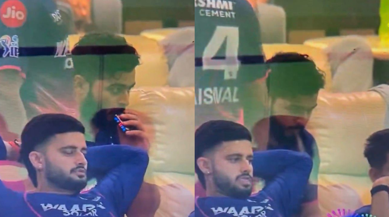 Riyan Parag was seen vaping in the dressing room | X