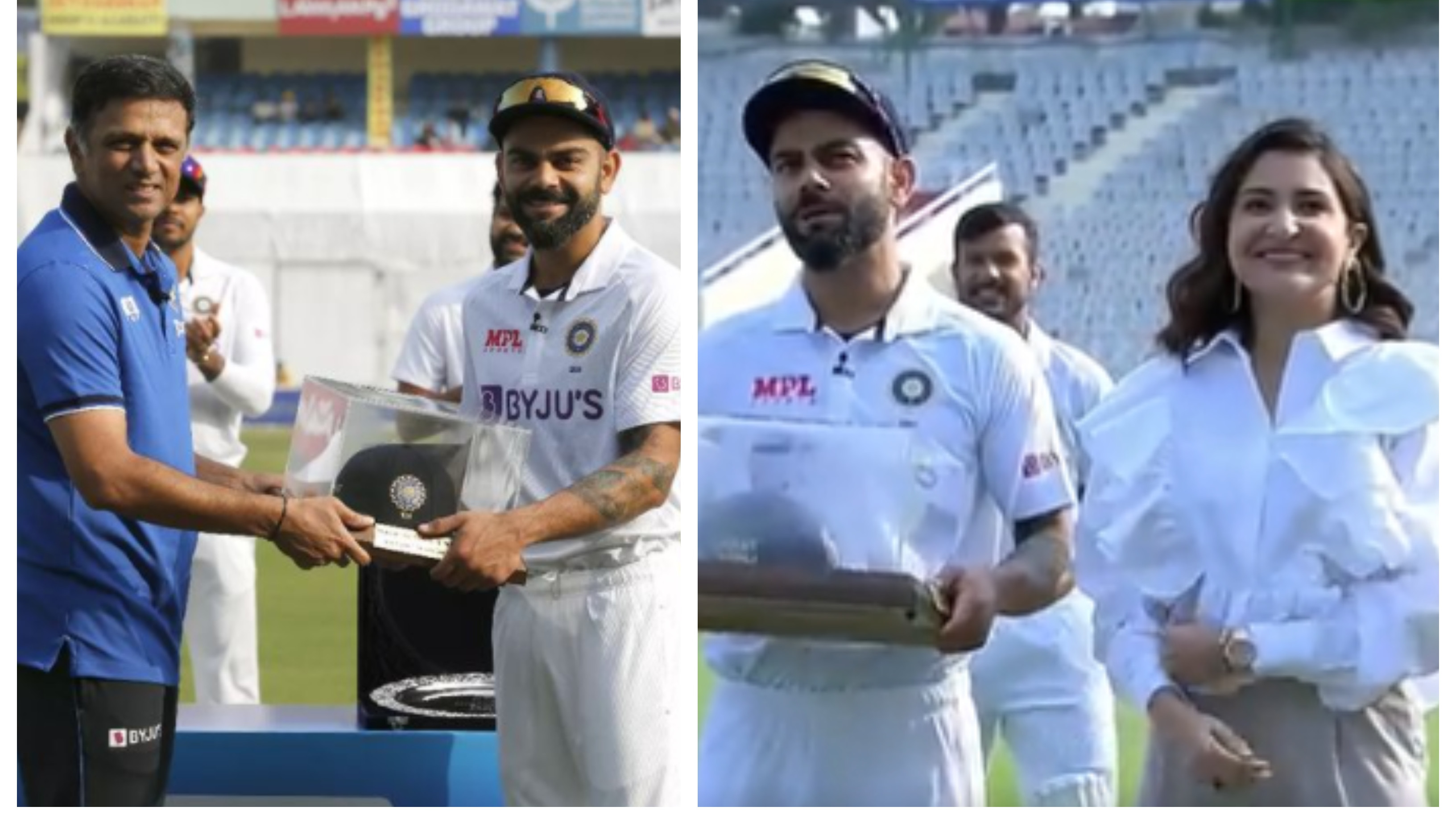 IND v SL 2022: WATCH – “It's well deserved, well earned”, Rahul Dravid presents 100th Test cap to Virat Kohli