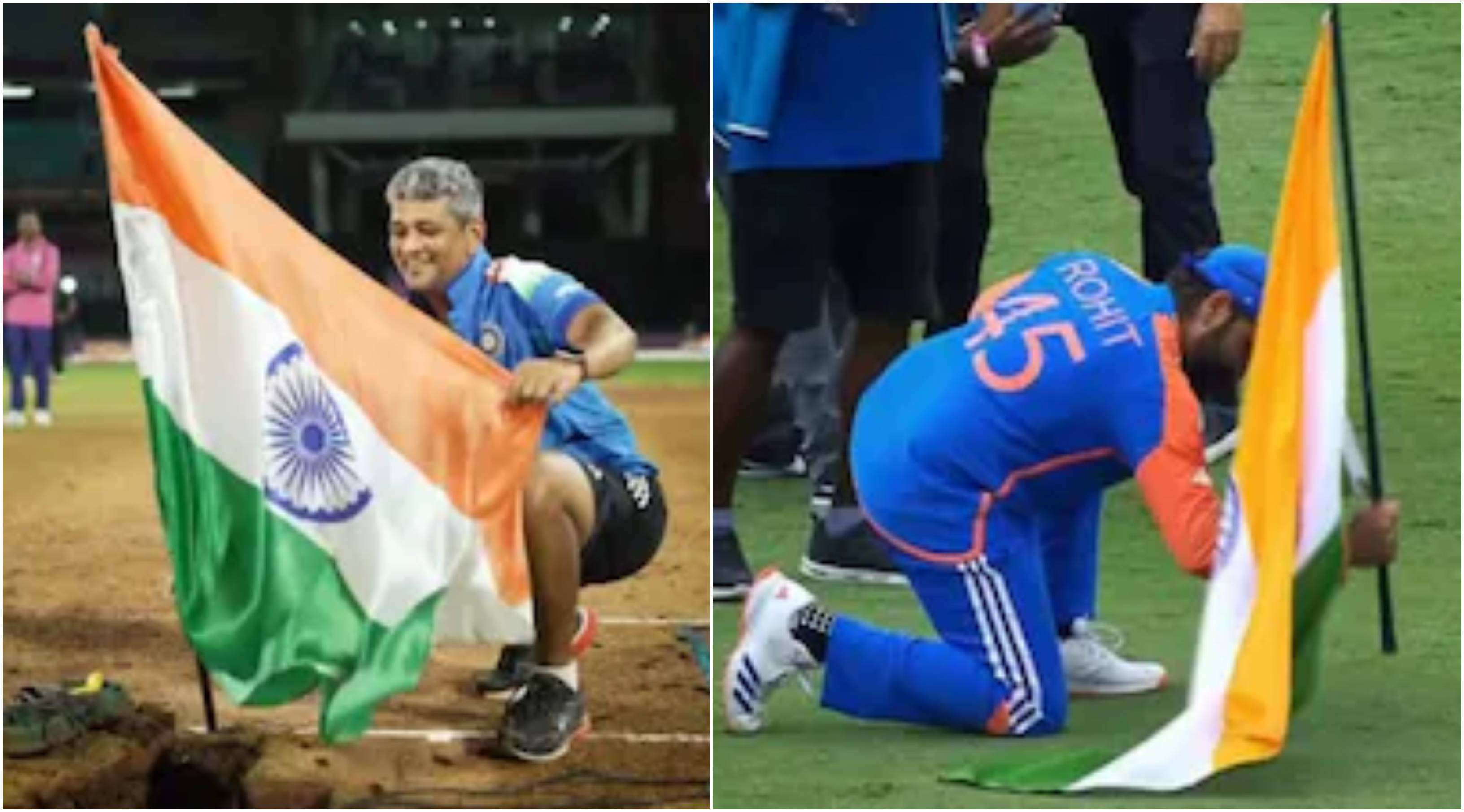 Amol Muzumdar emulated Rohit Sharma's flag celebration | Screengrabs