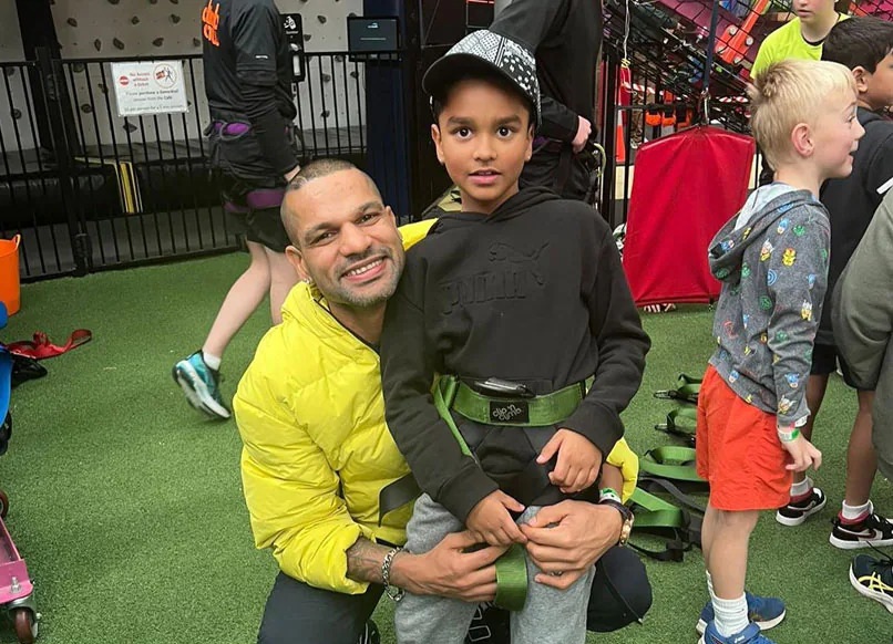 Shikhar Dhawan with his son | Instagram