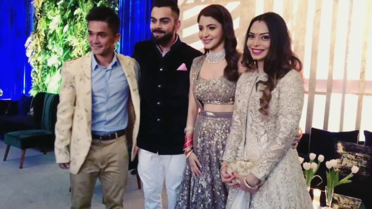 Sunil Chhetri and Virat Kohli with their wives | Instagram 