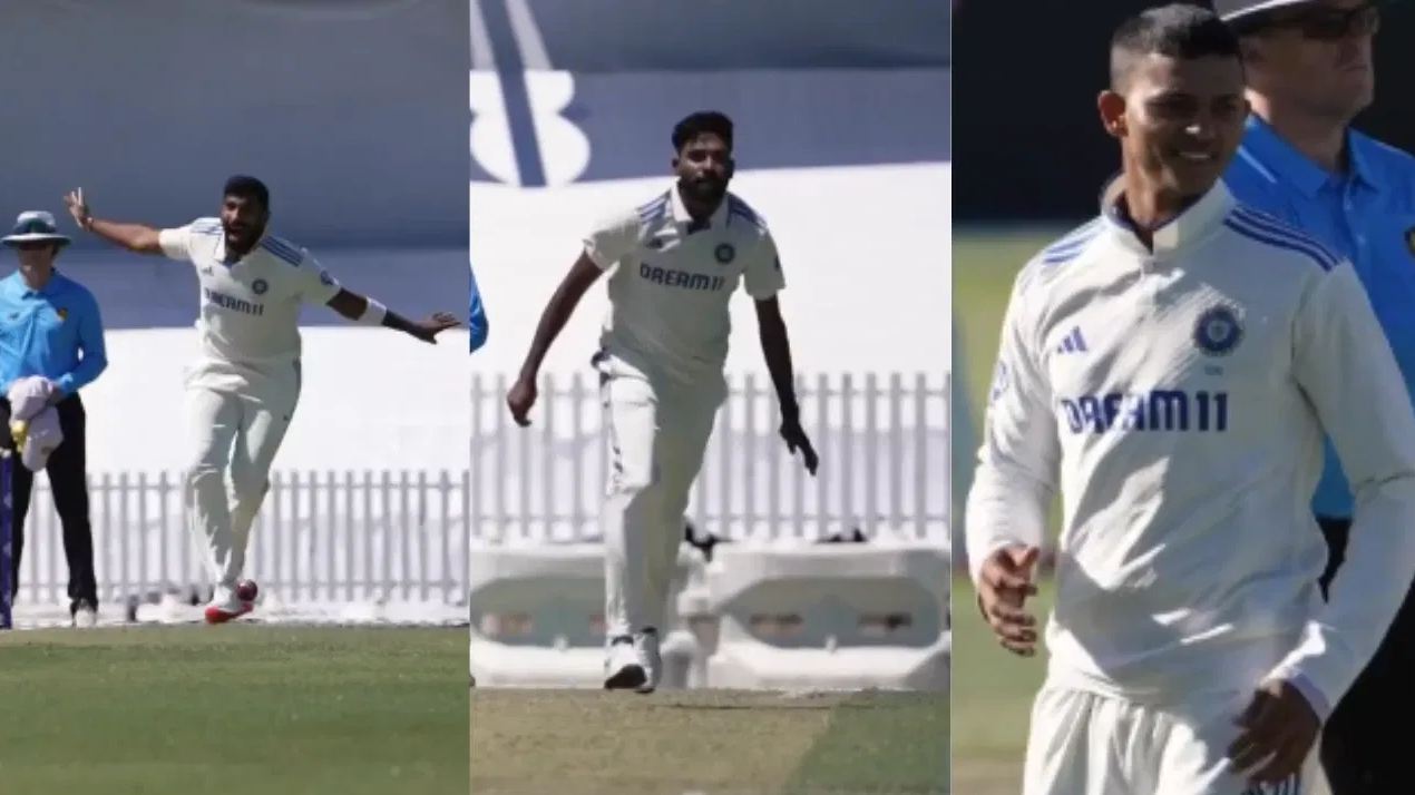 BGT 2024: WATCH- Jasprit Bumrah, Mohammed Siraj trouble Indian batters; Yashasvi Jaiswal surprises with his leg-spin