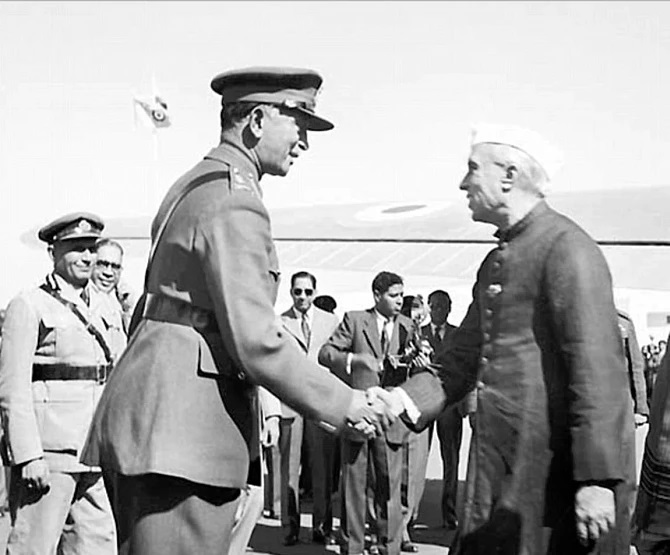 Field Marshal KM Cariappa with PM Jawaharlal Nehru