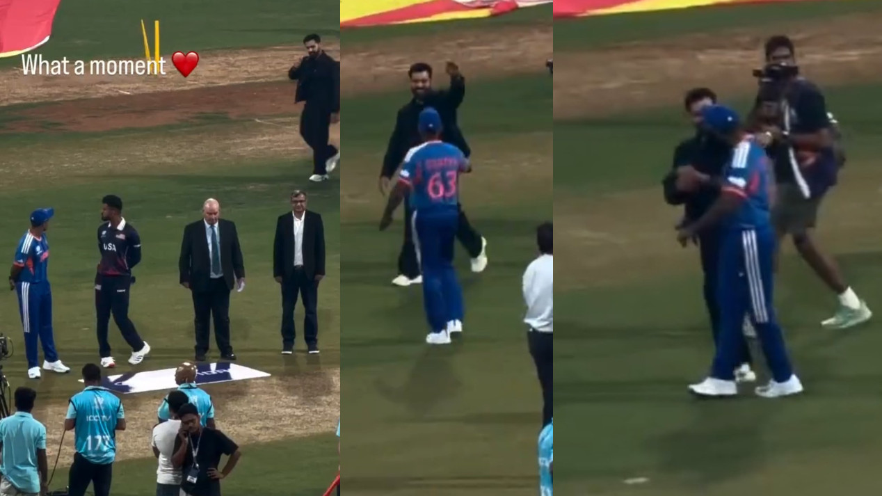 ICC T20 World Cup 2026: WATCH- Suryakumar Yadav walks away from toss to hug Rohit Sharma