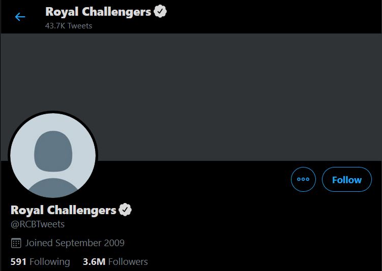RCB removed profile picture and dropped Bangalore from their name