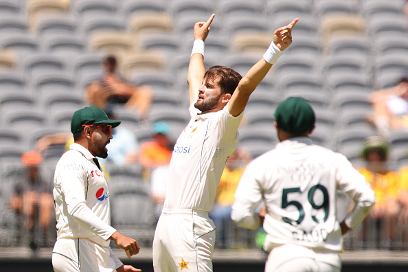 Shaheen Afridi picked two wickets in Perth Test across two innings, giving away 172 runs | Getty