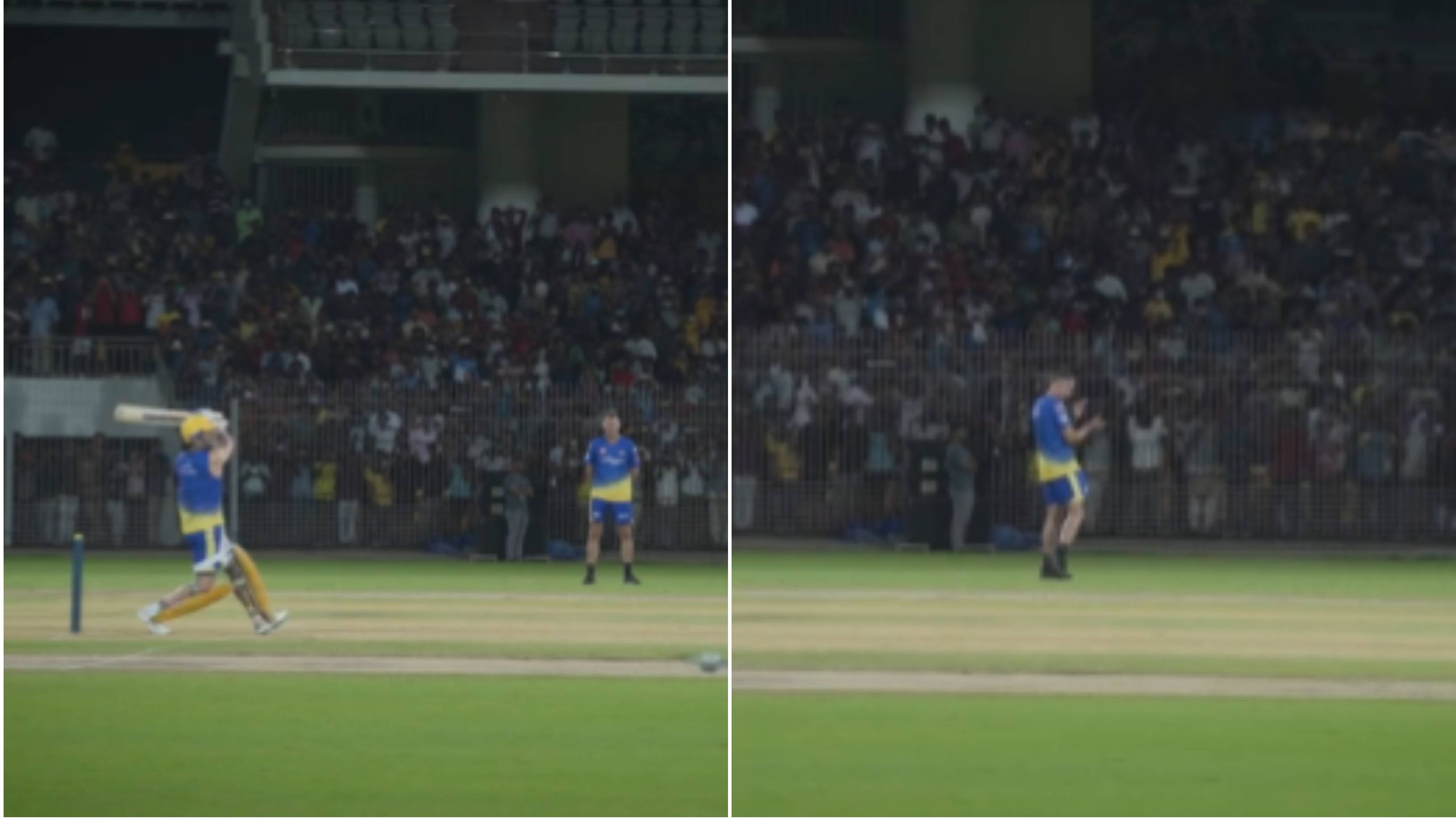 IPL 2023: WATCH – Chepauk crowd goes crazy as MS Dhoni launches ball into stands; Hussey’s reaction takes the cake