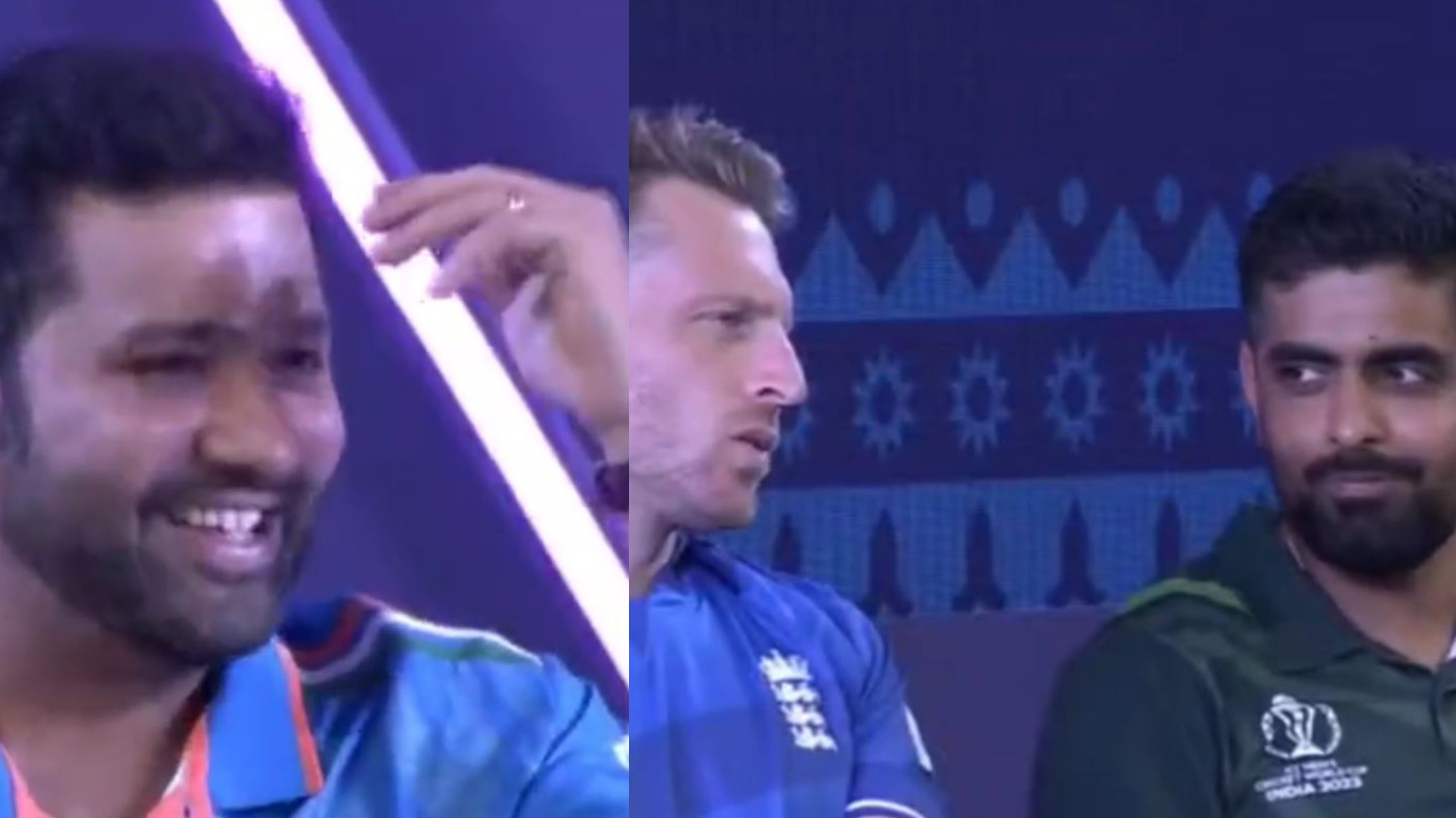 CWC 2023: WATCH- “Mera kaam nahi”- Rohit Sharma to journalist on 2019 WC final query; Babar translates to Buttler