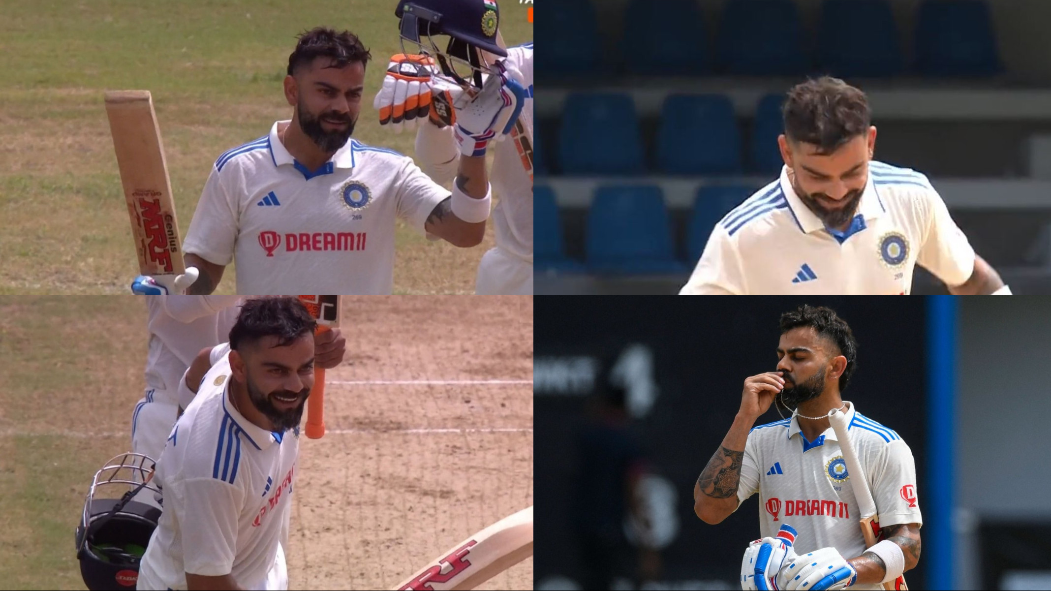 WI v IND 2023: WATCH- Virat Kohli scores his 29th Test ton; celebrates while bowing like Shubman Gill