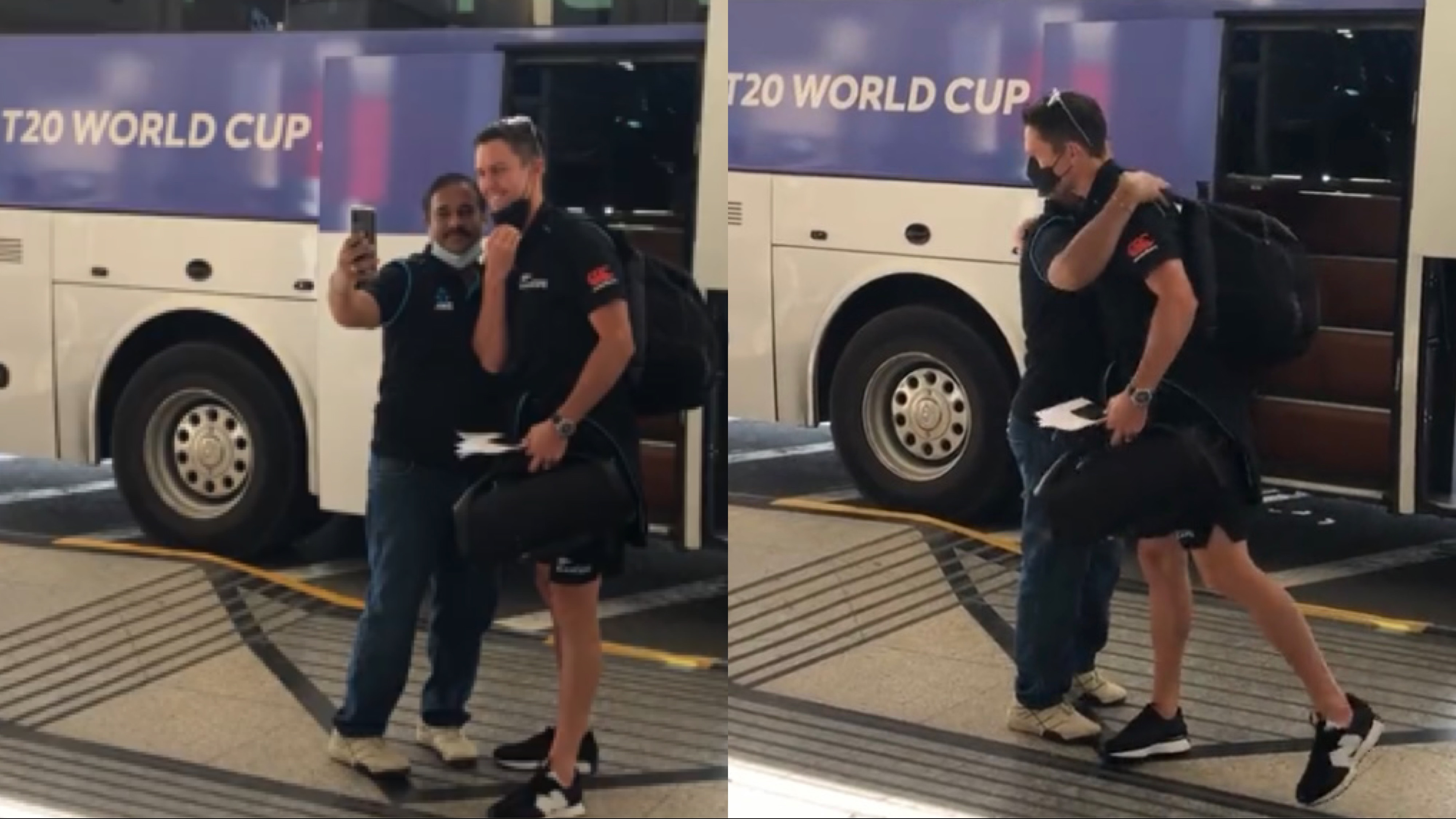 IND v NZ 2021: WATCH - Trent Boult hugs bus driver before departure for India
