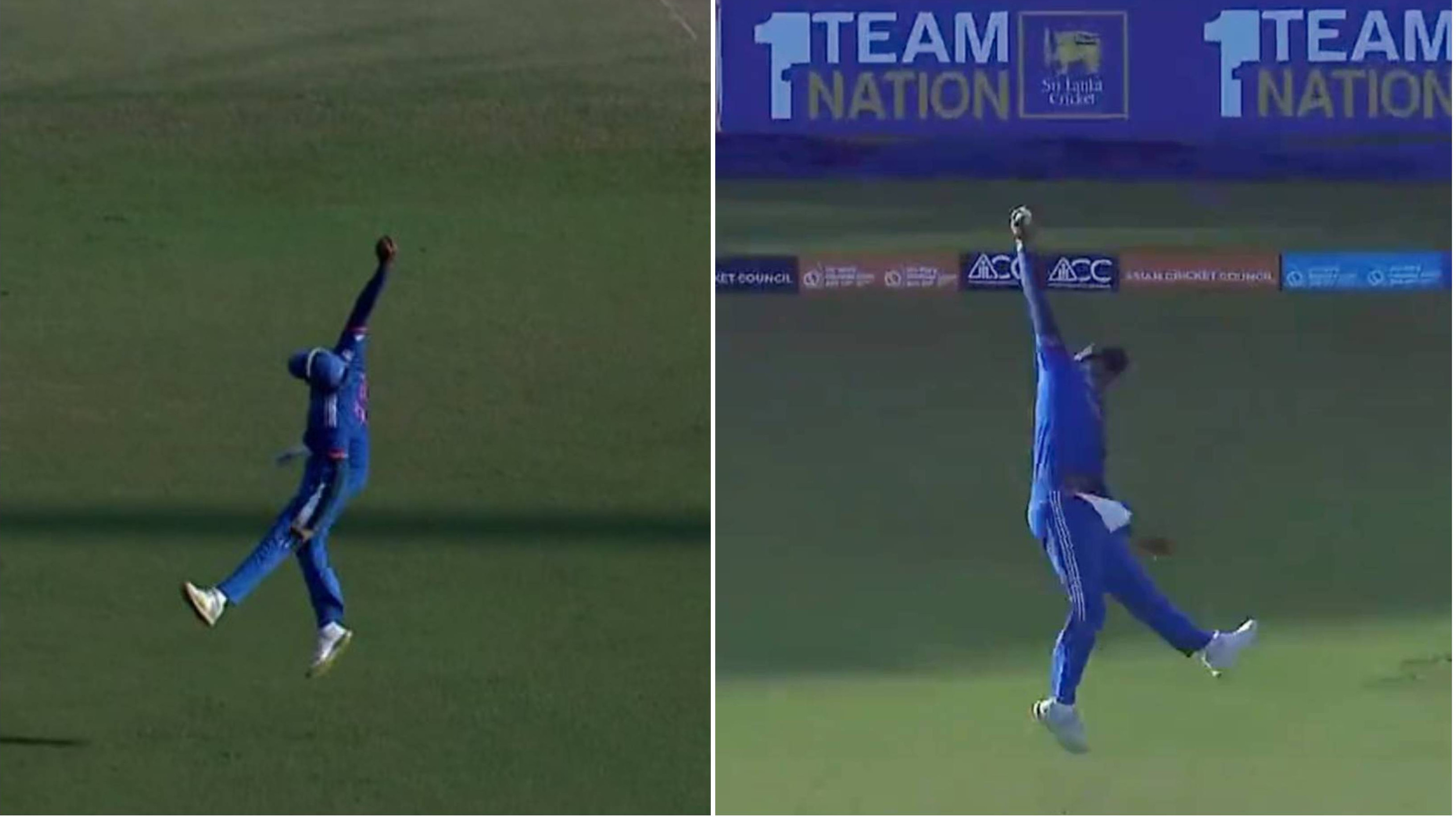 WATCH: Harshit Rana plucks a stunner out of thin air to dismiss Qasim Akram during India A vs Pakistan A clash