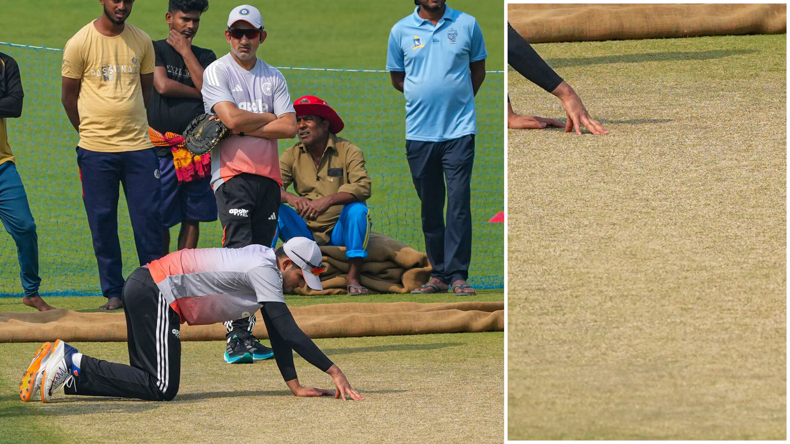 Gautam Gambhir and Shubman Gill checking Kolkata pitch | Getty