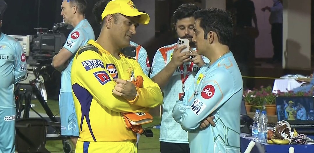 MS Dhoni and Gautam Gambhir | Screengrab 