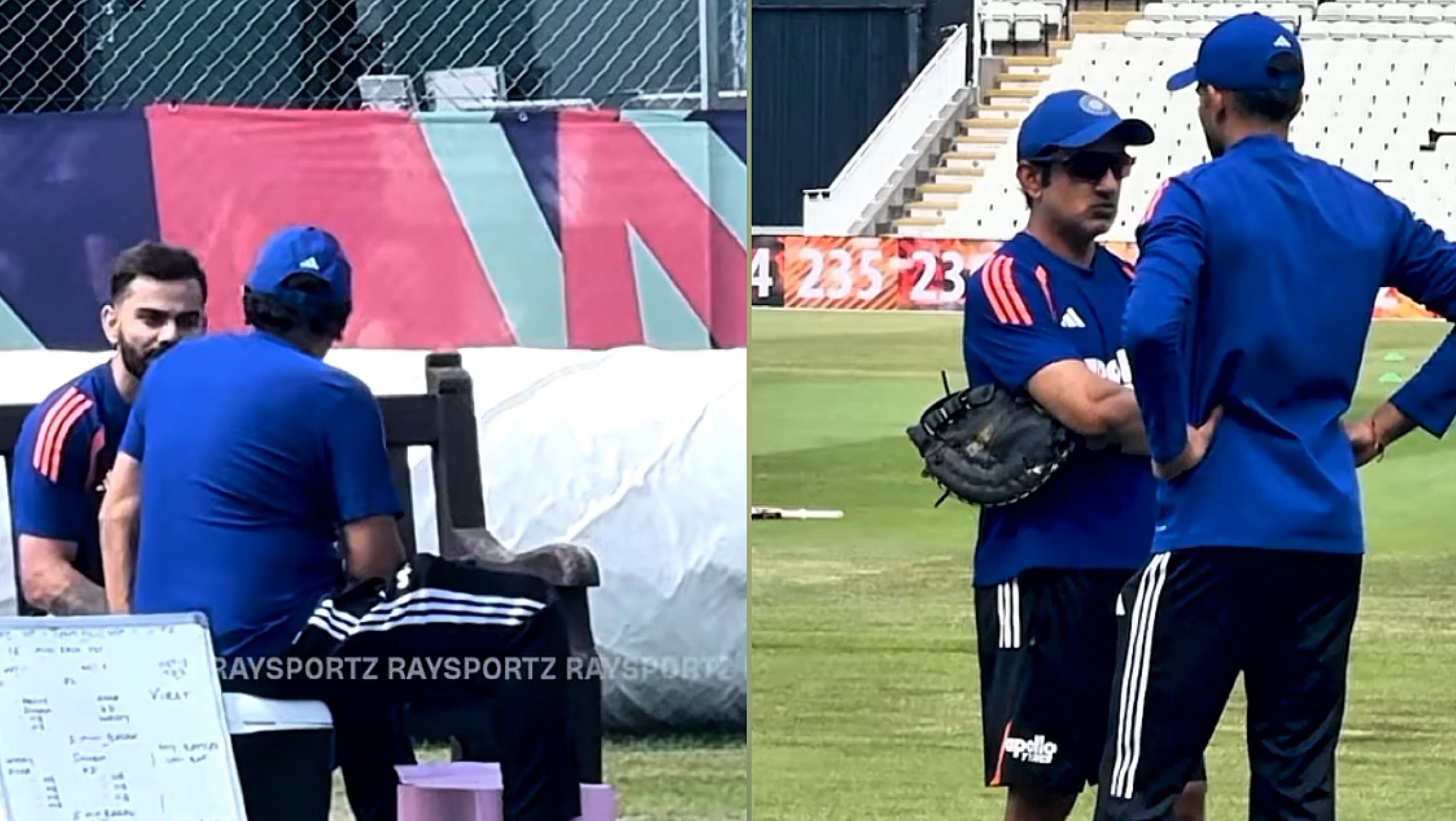 Kohli interacted with Kotak, while Gambhir was busy with Rohit and Gill | Ray Sportz X