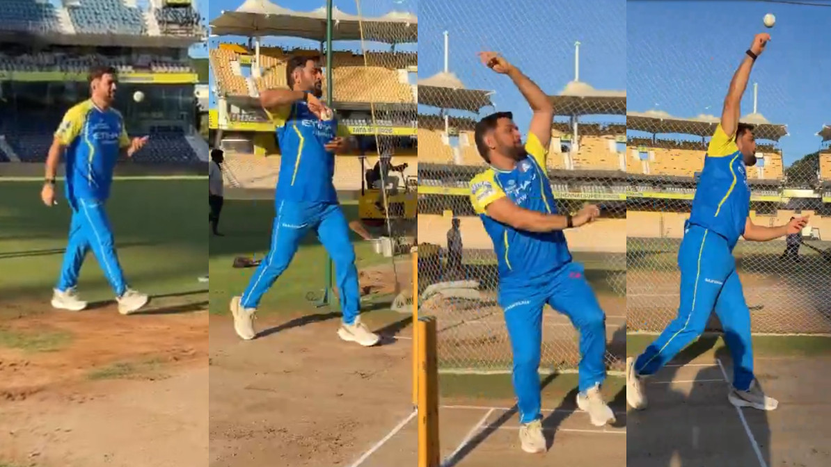 IPL 2026: WATCH- “Humko bhi ek wicket chahiye”- MS Dhoni seen bowling spin in CSK nets