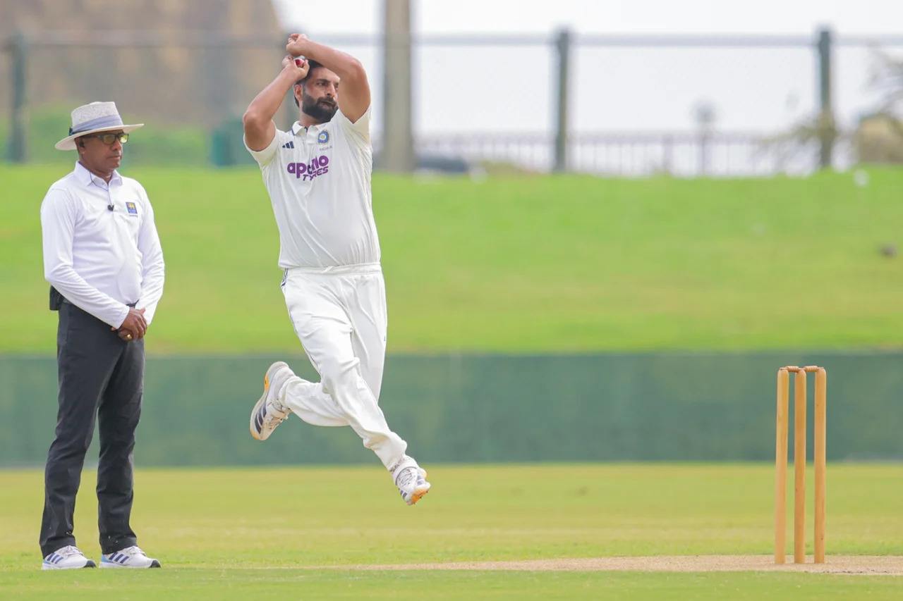 Auqib Nabi in action for India A | SLC
