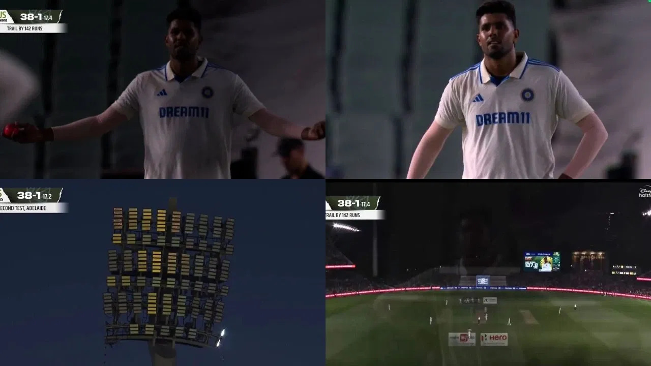 Harshit Rana fumes as floodlights in Adelaide lose power| X