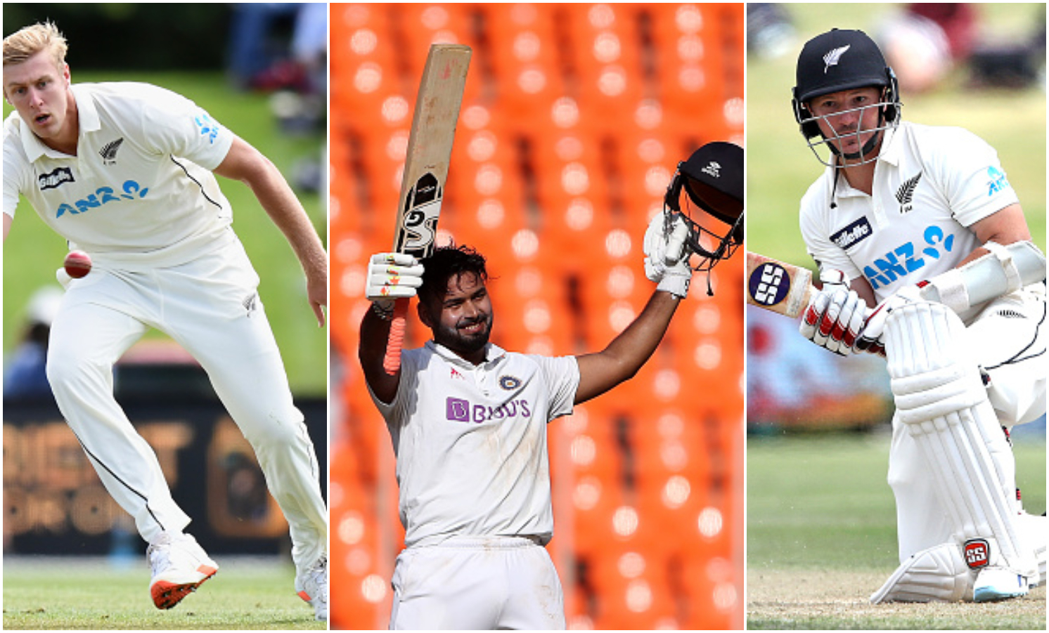 Vaughan picked Kyle Jamieson (L), Rishabh Pant (C), BJ Watling (R) | Getty