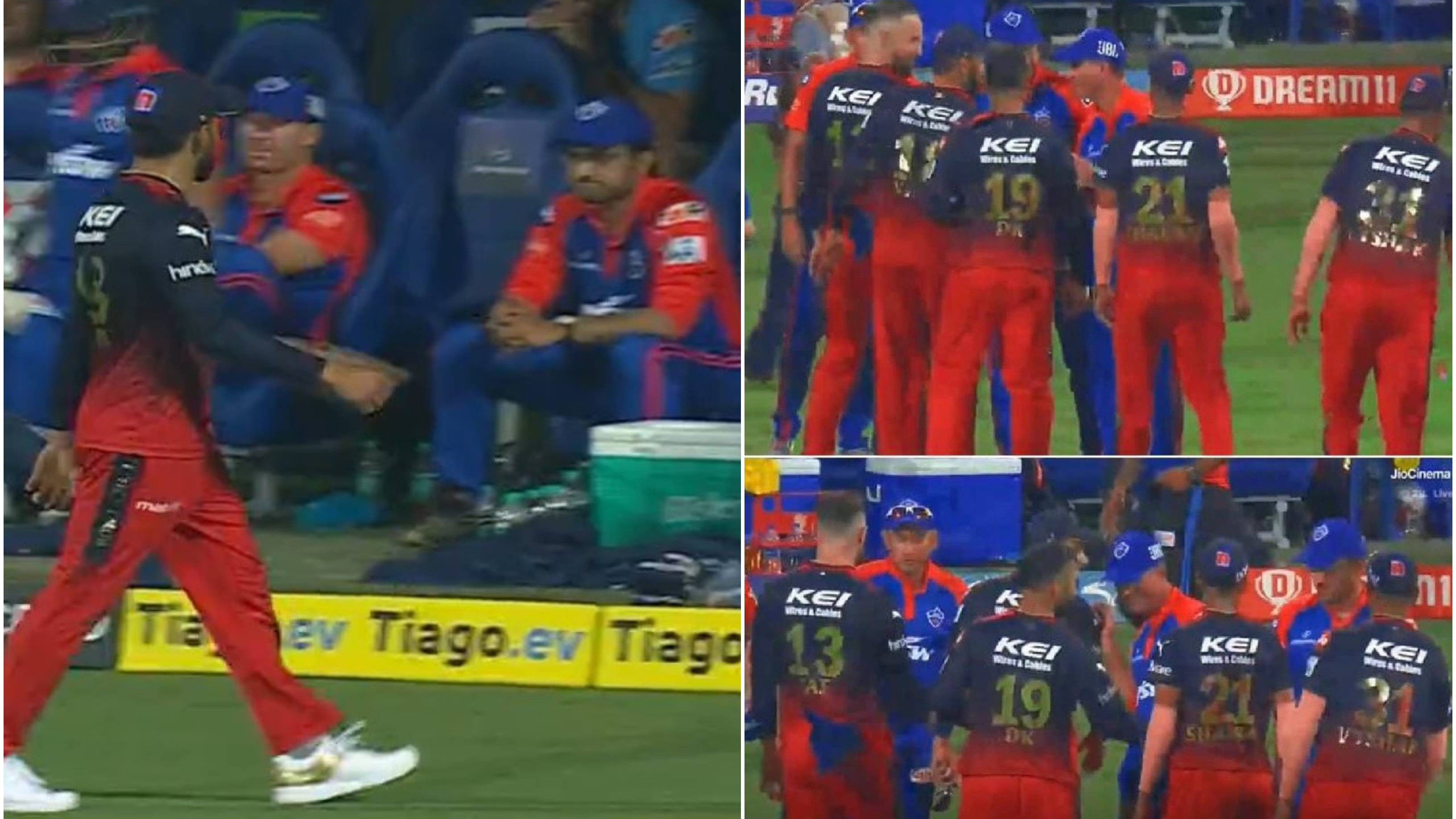 IPL 2023: WATCH – Kohli gives death stare to Ganguly; DC’s Director of Cricket jumps queue to avoid handshake with RCB batter