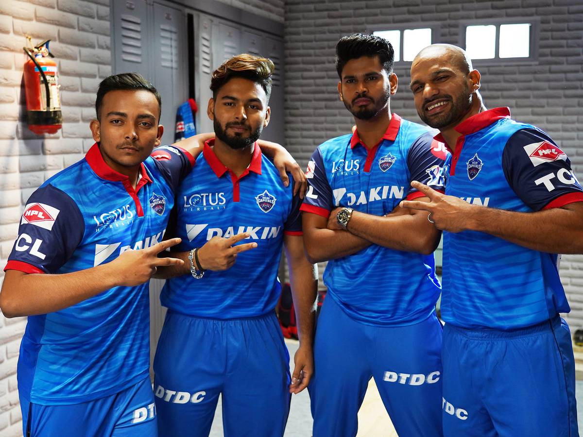 Shreyas Iyer with DC teammates Rishabh Pant, Prithvi Shaw and Shikhar Dhawan | Twitter