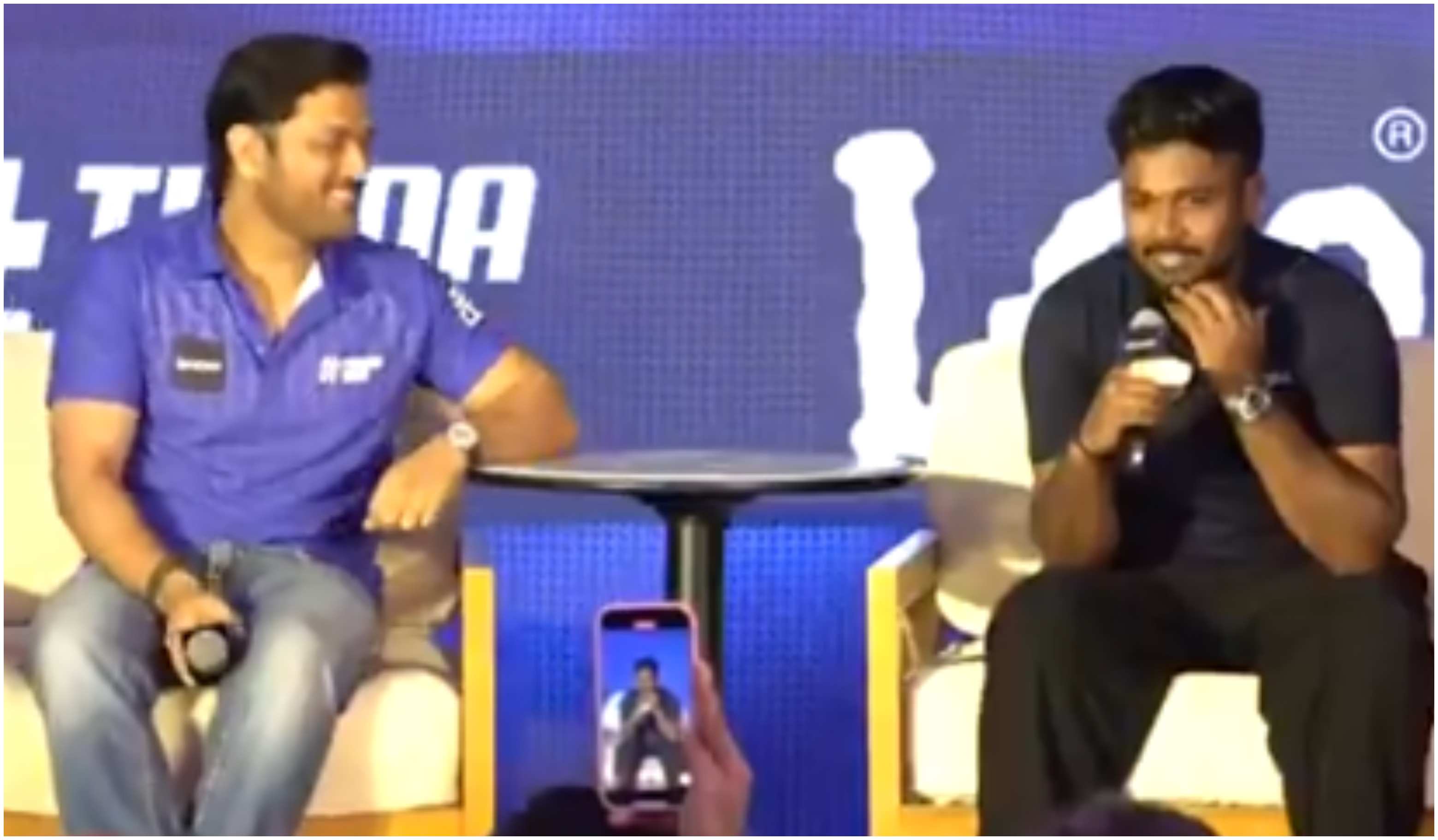 Sanju Samson with MS Dhoni at an event | PTI