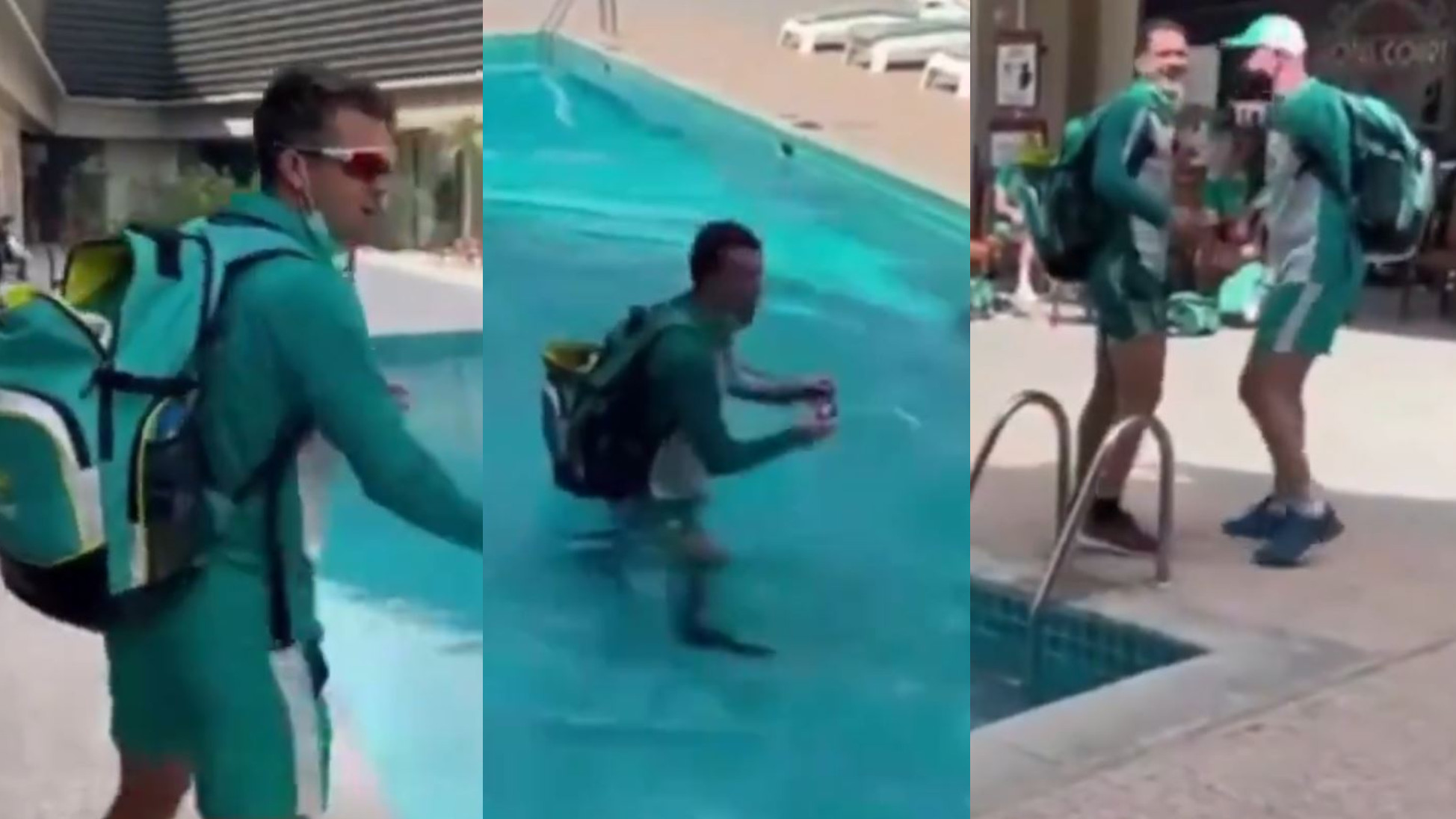PAK v AUS 2022: WATCH- Alex Carey walks straight into Australia team hotel pool; gets drenched in hilarious video
