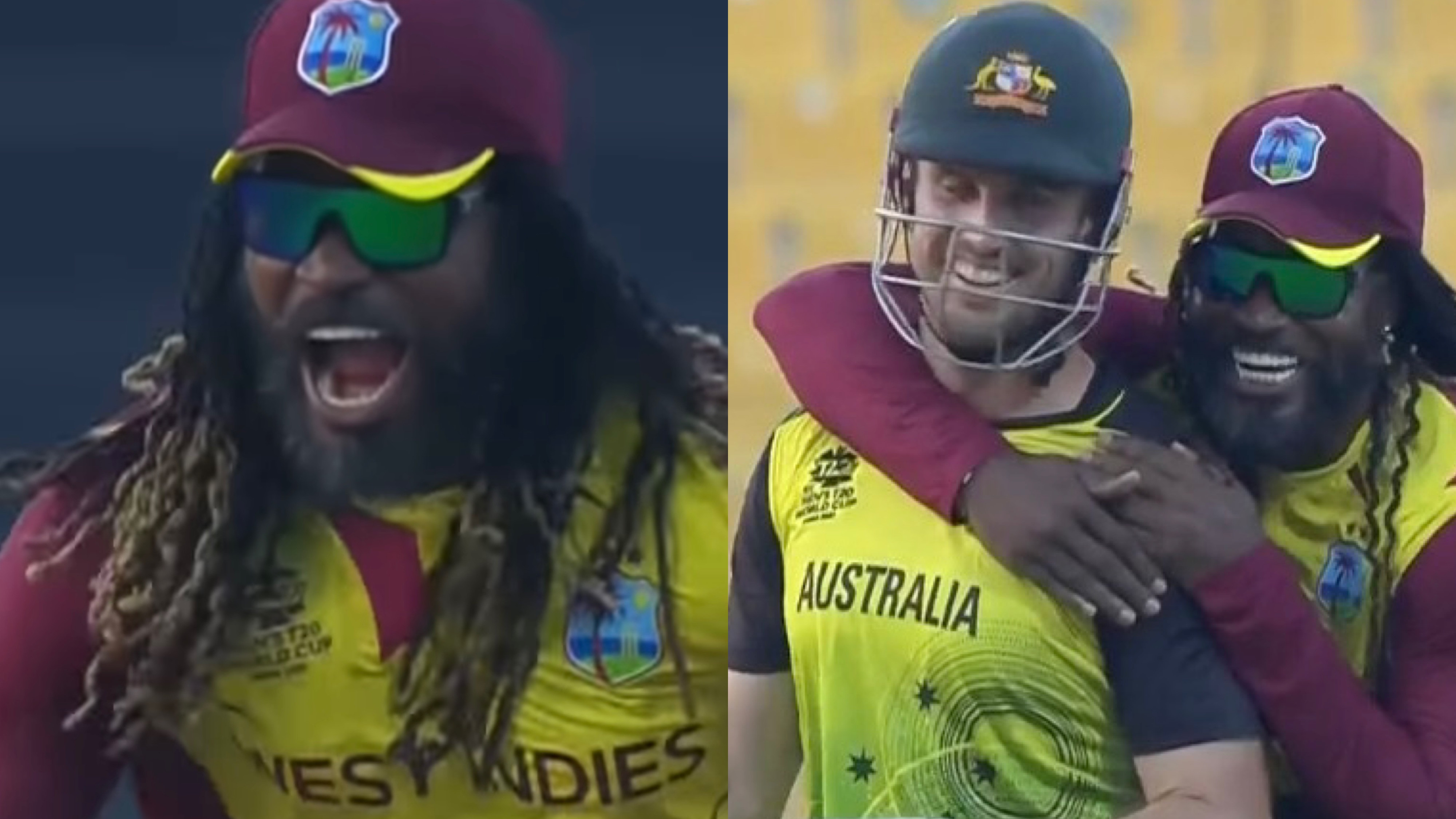 T20 World Cup 2021: WATCH - Chris Gayle celebrates with Mitchell Marsh after picking up his wicket