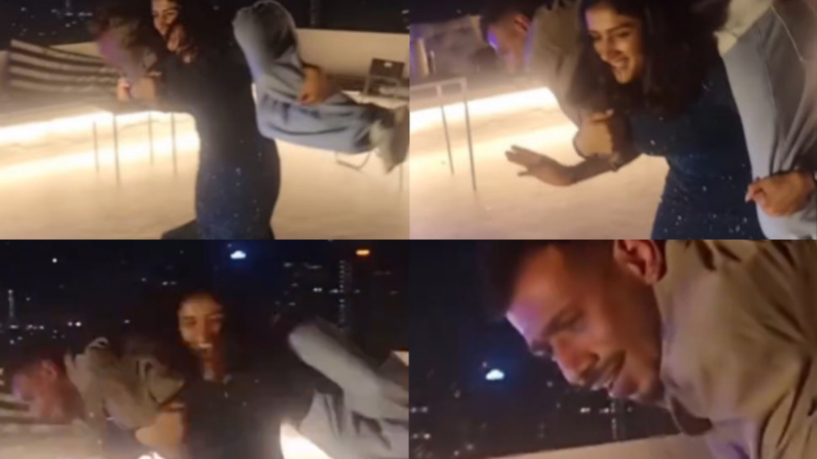 WATCH- Yuzvendra Chahal gets lifted by wrestler Sangeeta Phogat who spins him around on her shoulders