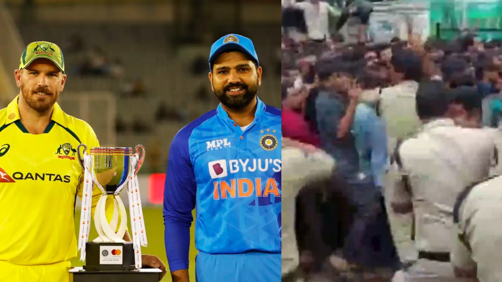IND v AUS 2022: WATCH- Police lathi-charges fans to control stampede for tickets in Hyderabad for 3rd T20I
