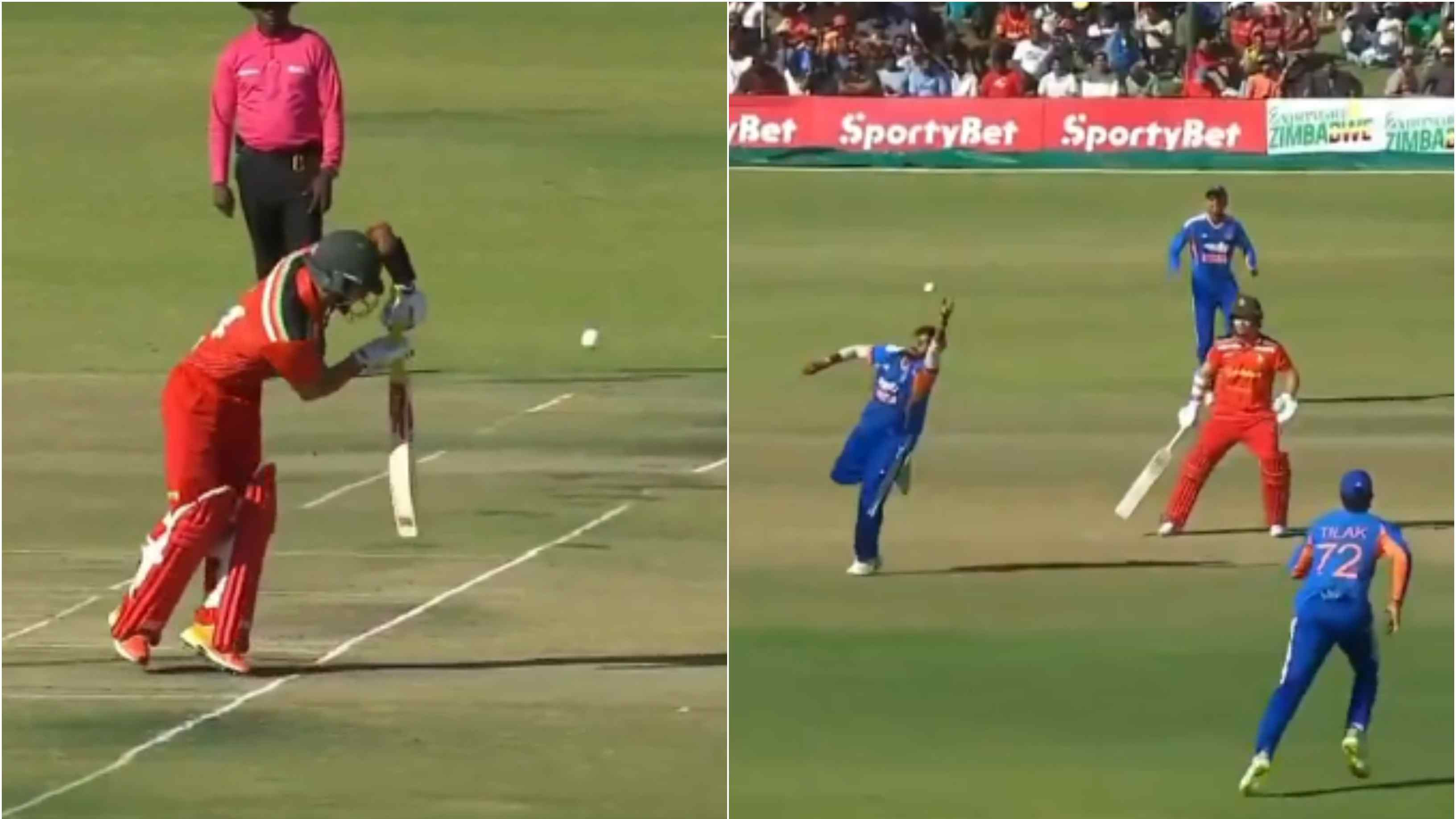 ZIM v IND 2026: WATCH - Yash Thakur pulls off brilliant caught and bowled to dismiss Sikandar Raza during 3rd T20I