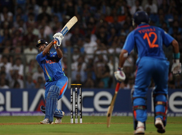 MS Dhoni iconic six in the 2011 World Cup final | Getty