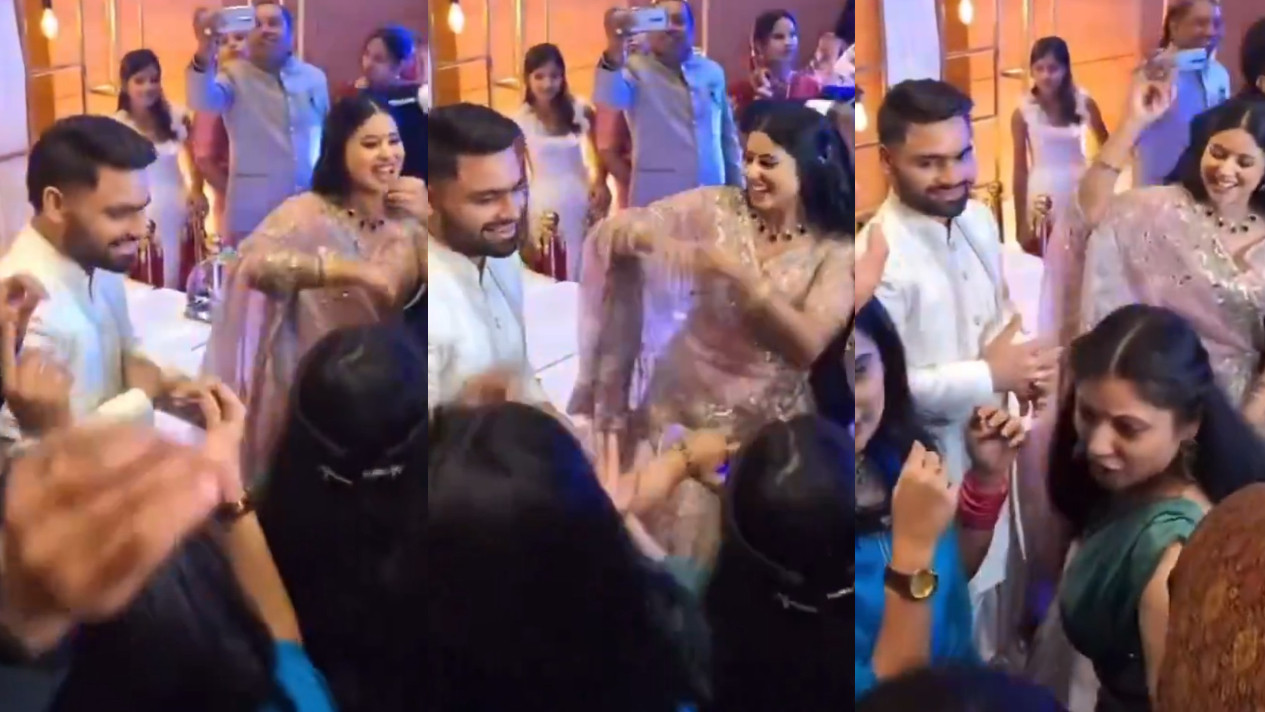 WATCH- Rinku Singh and Priya Saroj dance to ‘Gallan Goodiyan’ at their engagement party