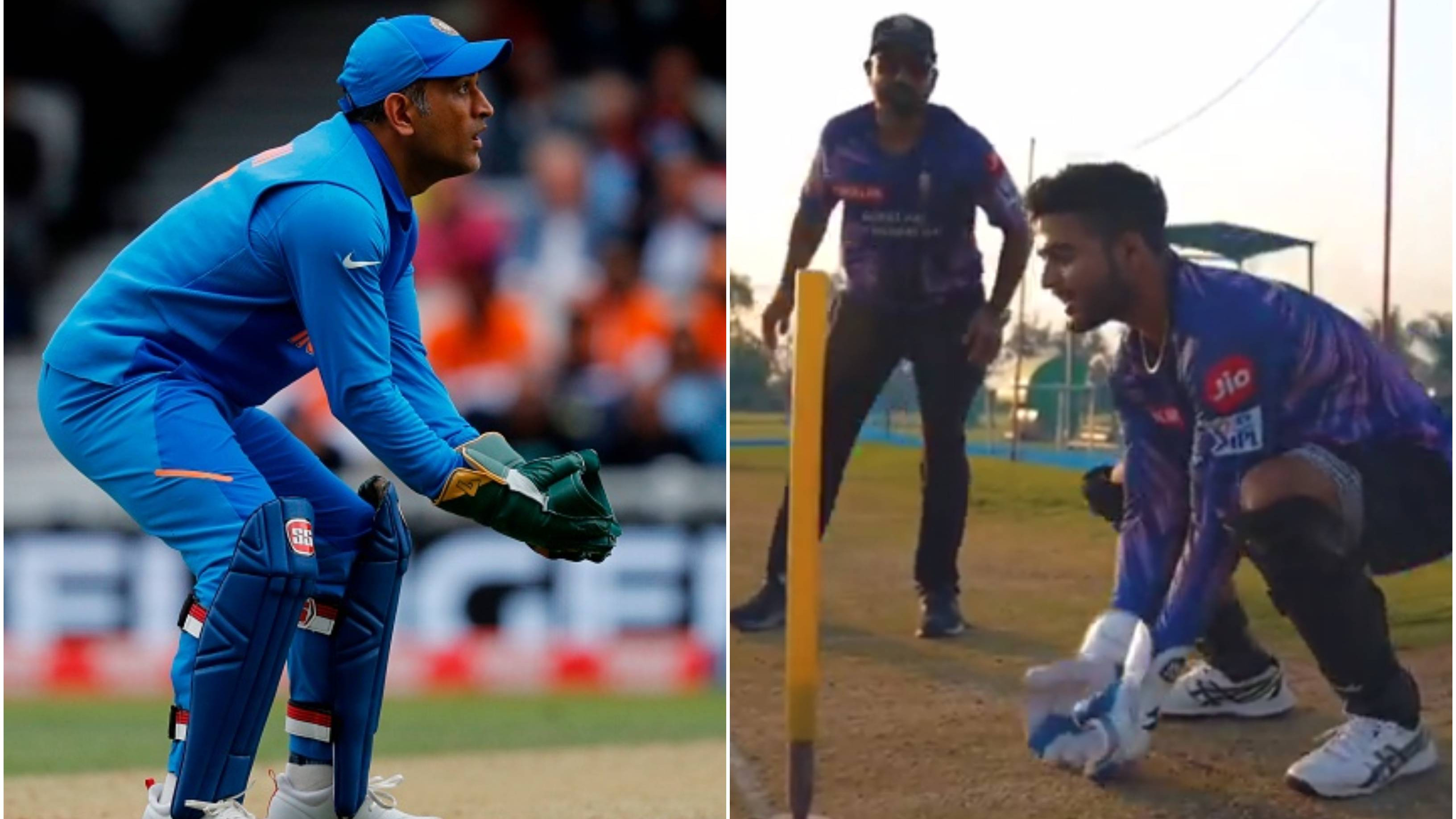 WATCH: Riyan Parag mimics MS Dhoni’s gestures while wicketkeeping during a training session