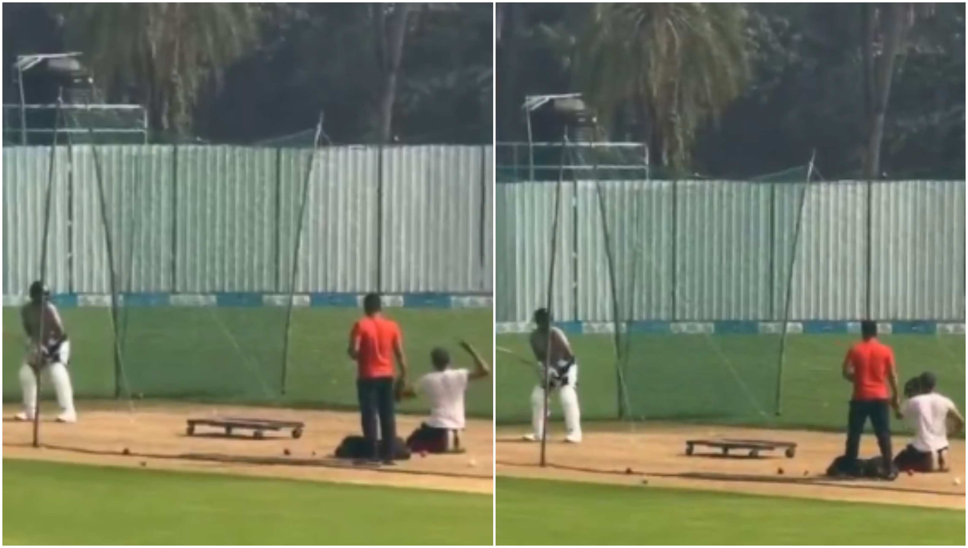 Virat Kohli receiving throwdowns from Sanjay Bangar | Screengrab