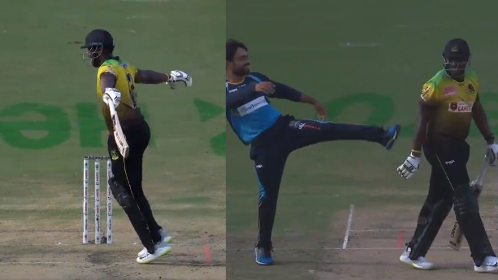 CPL 2020: WATCH - Andre Russell teases Rashid Khan and imitates his celebration 