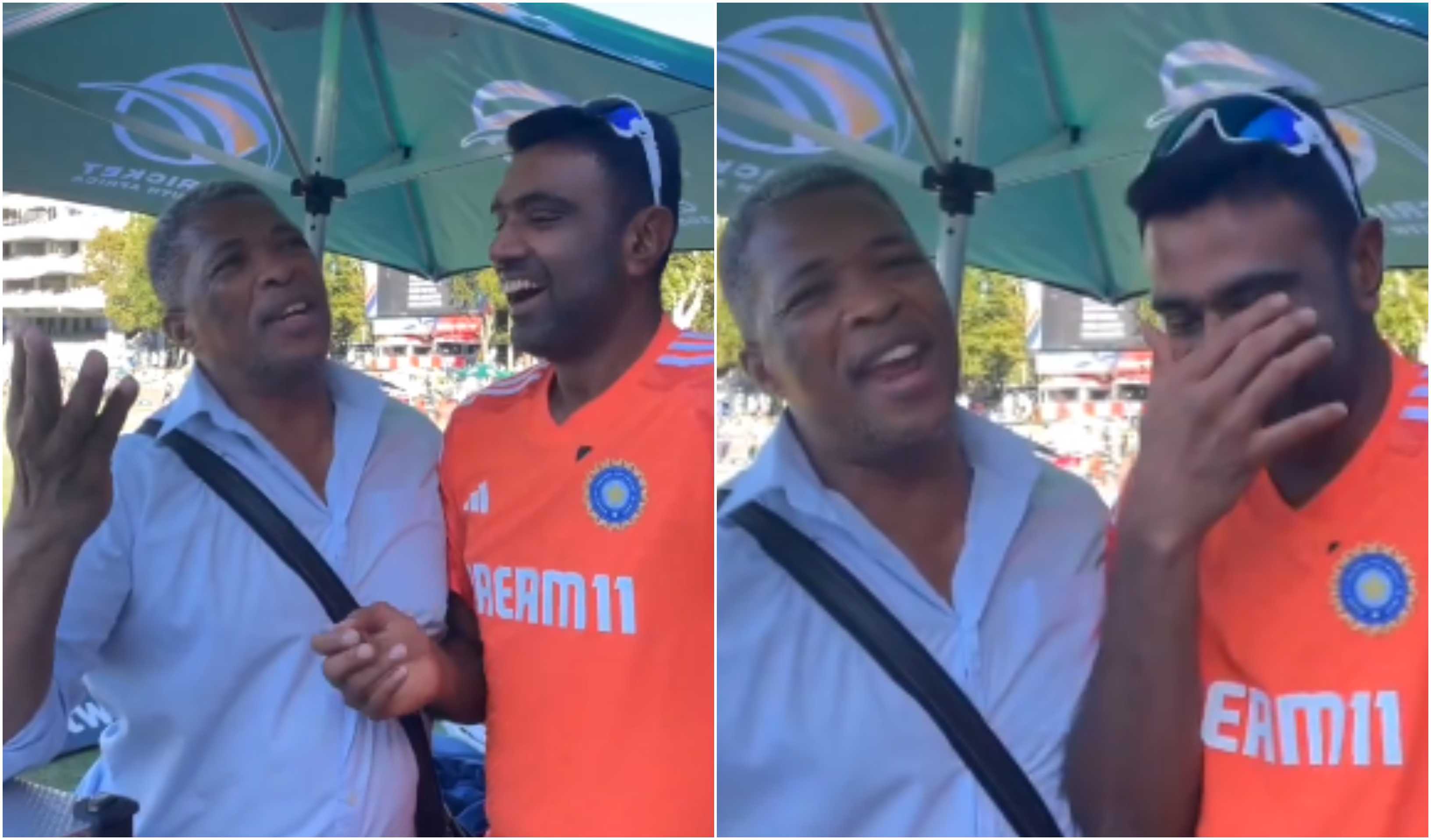 Makhaya Ntini and R Ashwin | Screengrab