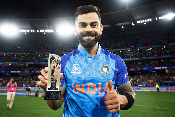 Kohli won the Player of the Match for his 82* | Getty