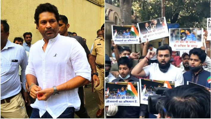 WATCH: Fans gather outside Sachin Tendulkar's house in support amid backlash over tweet on farmers' protest