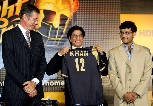 KKR coach John Buchanan with co-owner Shah Rukh Khan and captain Sourav Ganguly in 2008 | Getty