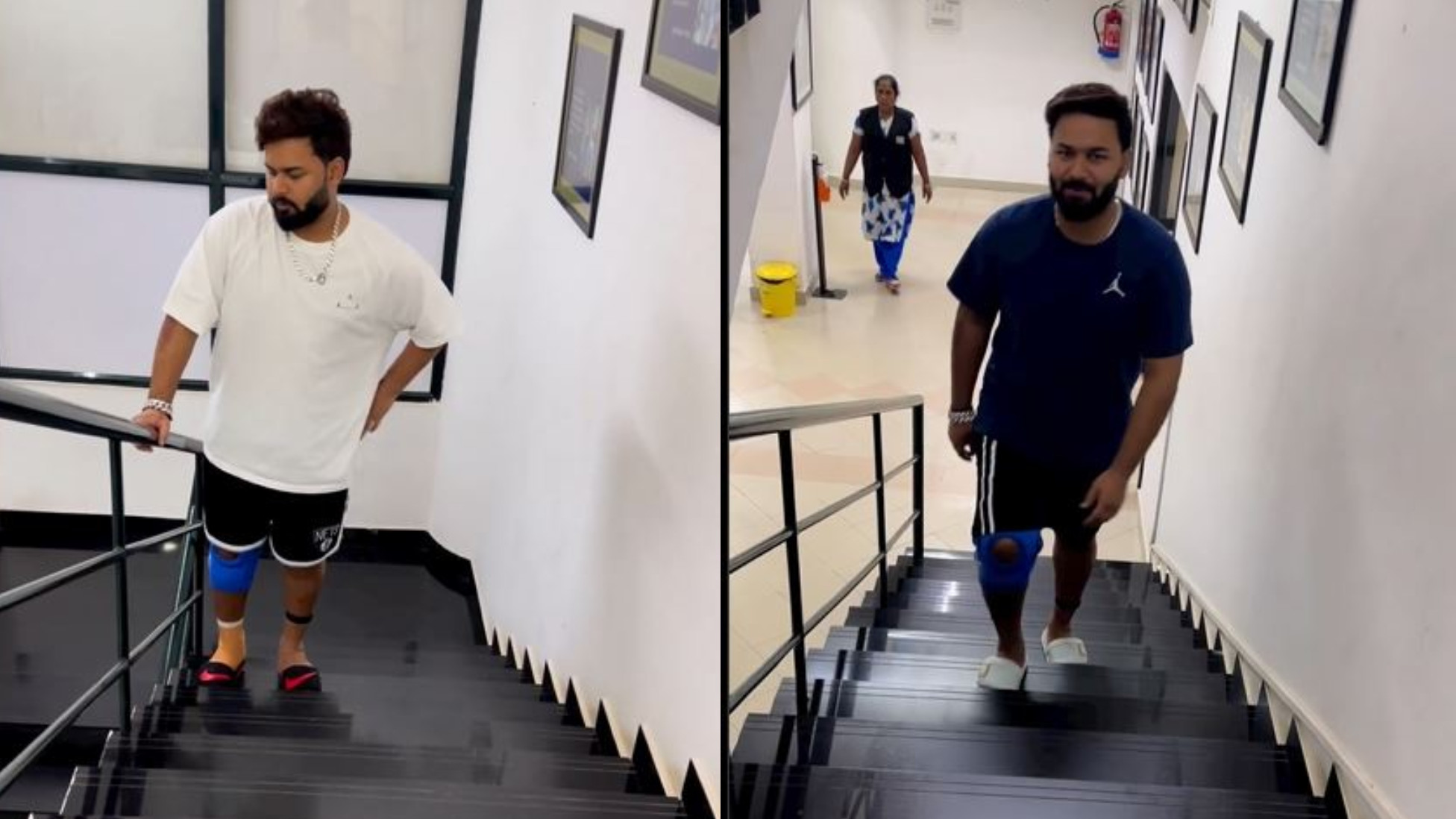 Rishabh Pant was seen climbing up the stairs without support and with ease | Instagram