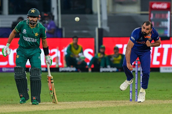 Mohammad Shami during T20 WC 2021 match vs Pakistan | Getty