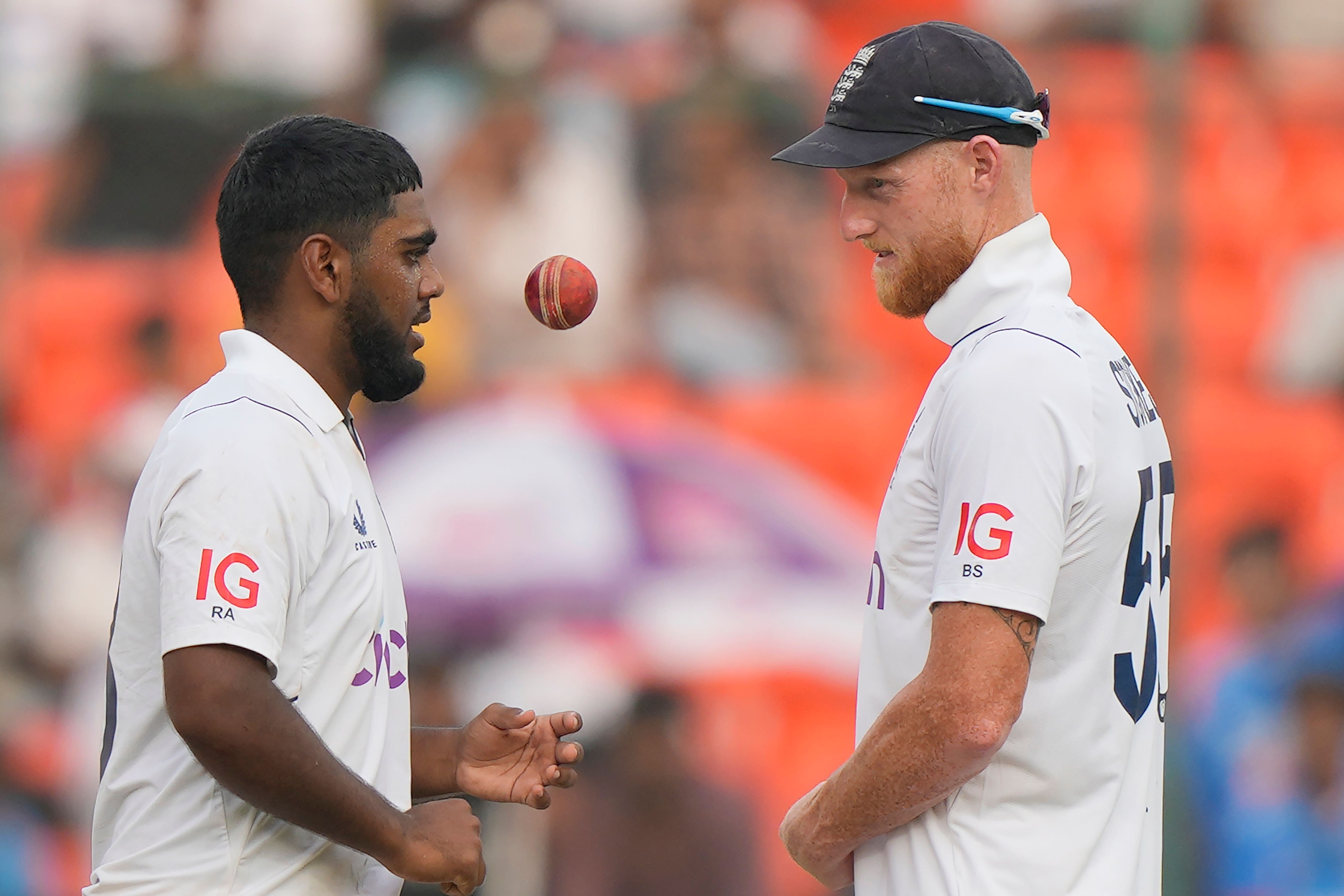 Rehan Ahmed and Ben Stokes | AFP