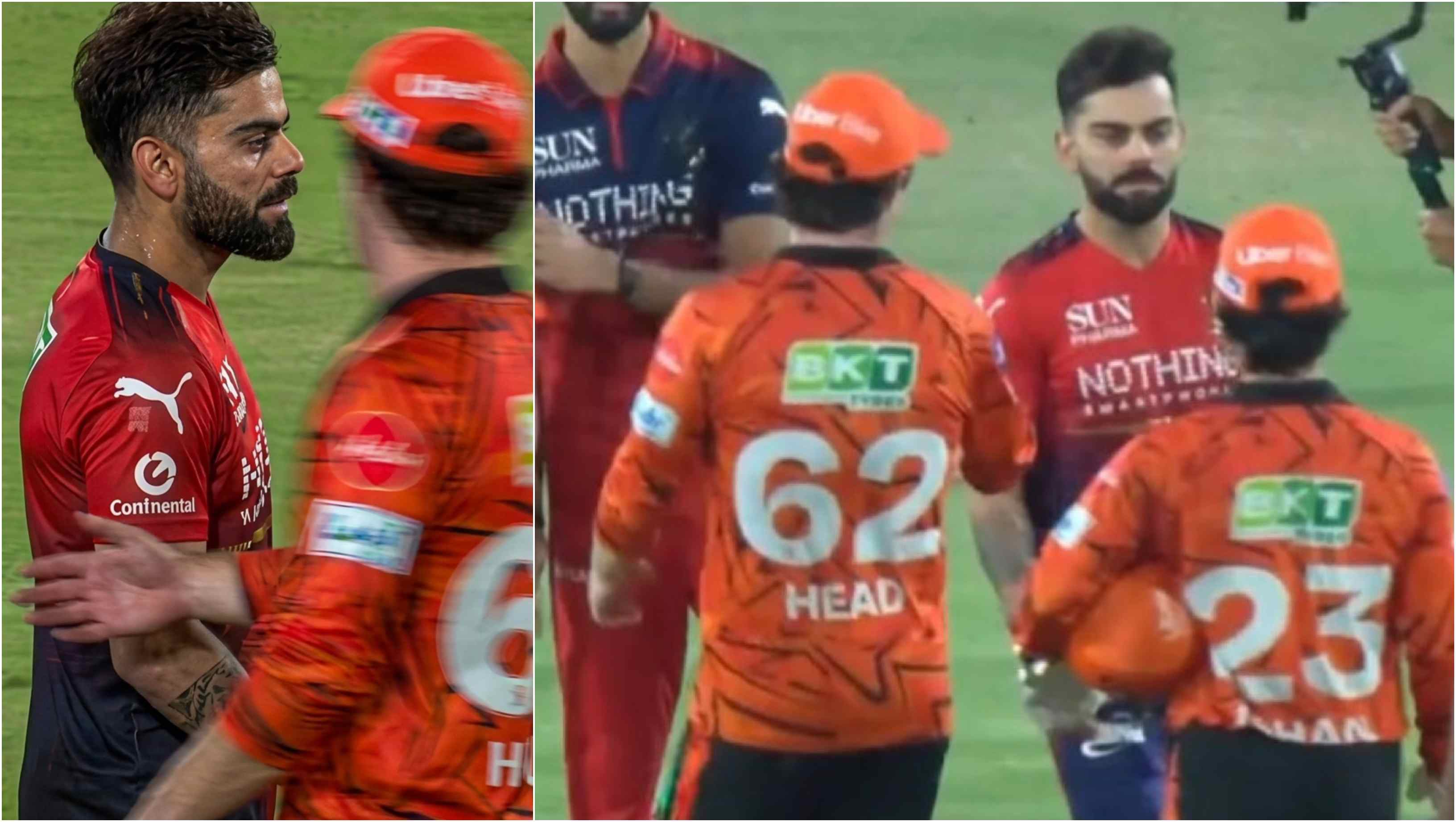 Virat Kohli completely ignored Travis Head even though the latter extended his hand | X