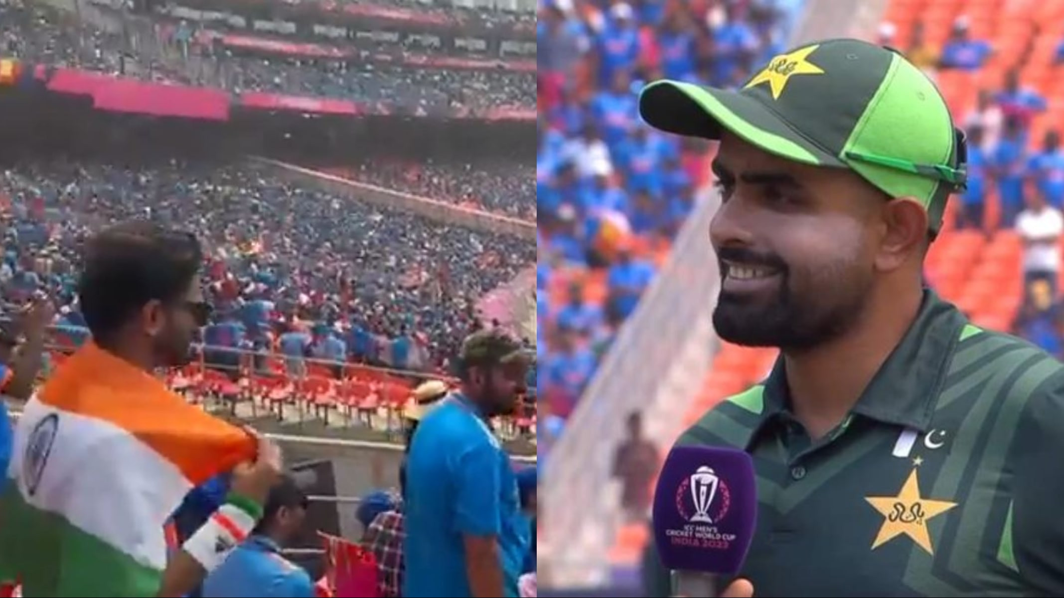 CWC 2023: WATCH- Babar Azam gets booed by Ahmedabad crowd during toss in IND v PAK World Cup match