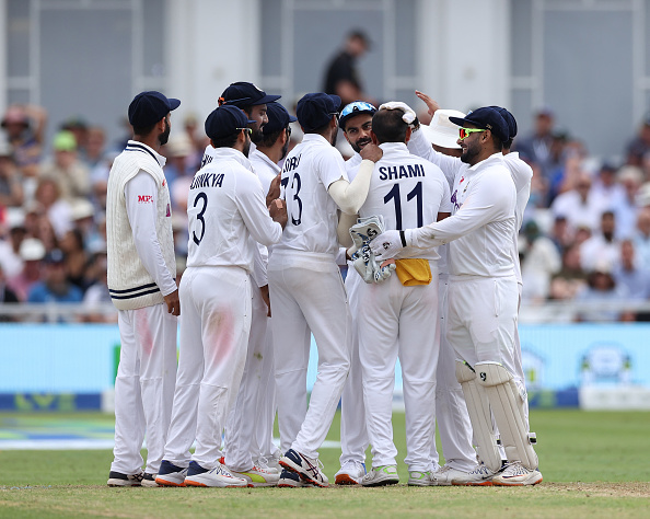 Team India celebrating an English wicket | Getty