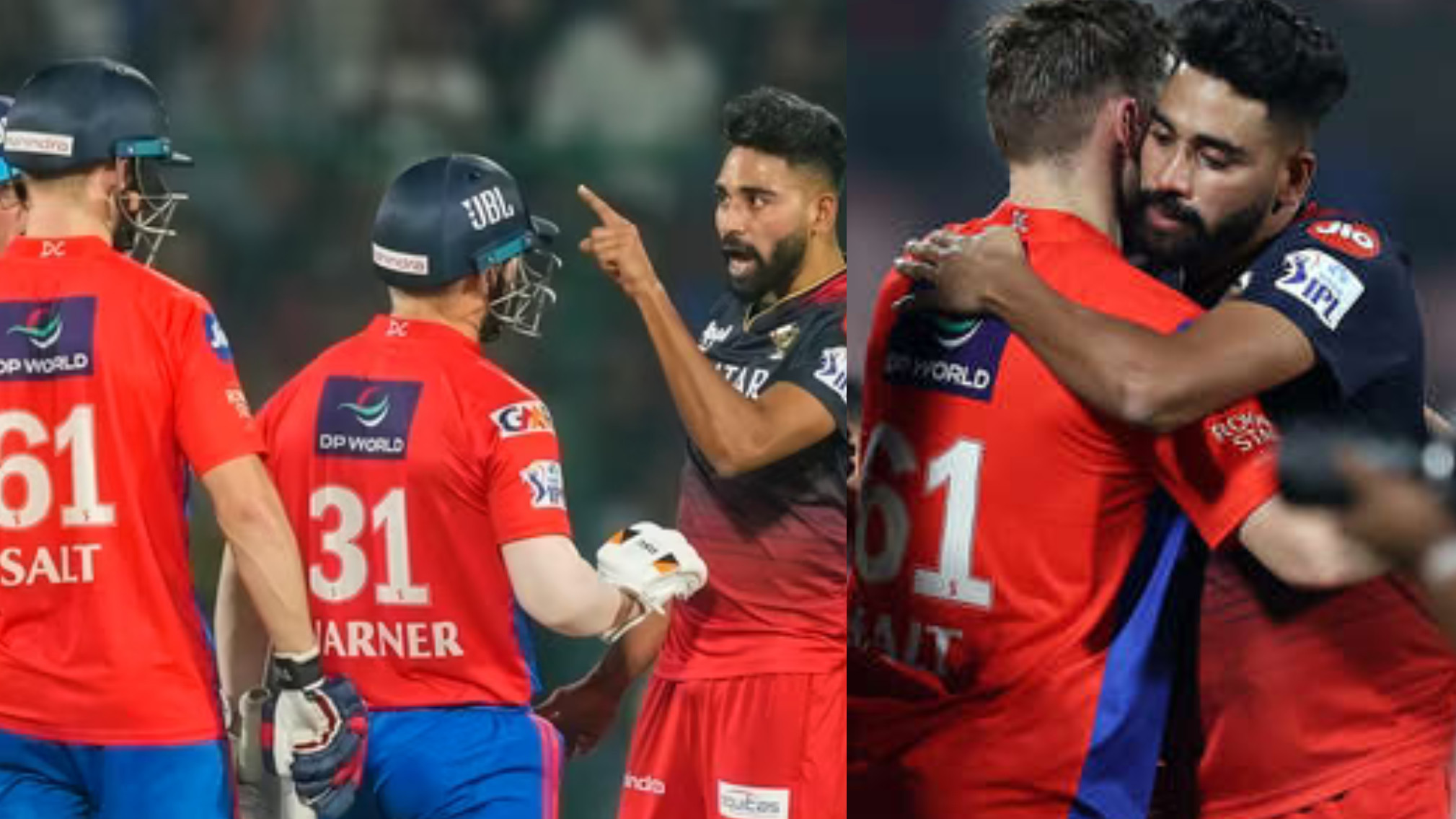 IPL 2023: Fans react to Mohammed Siraj hugging Phil Salt warmly after their spat in DC v RCB game