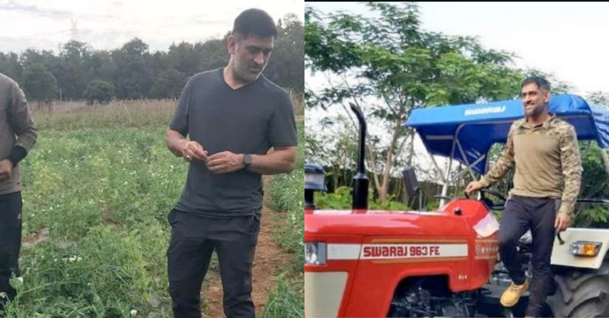 MS Dhoni on his farm | Twitter